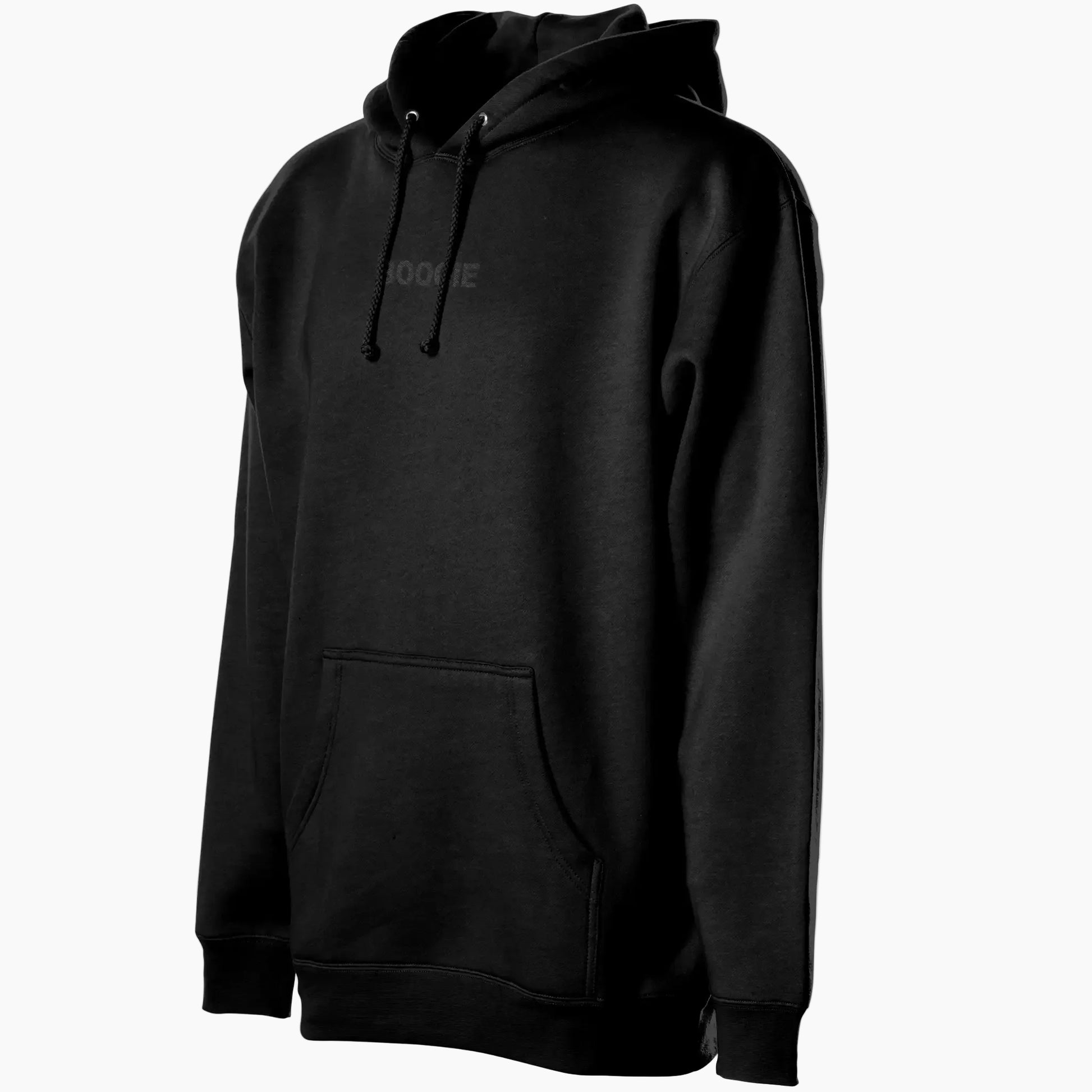 Heavyweight Hoodie by Boogie Co Black on Black Side View