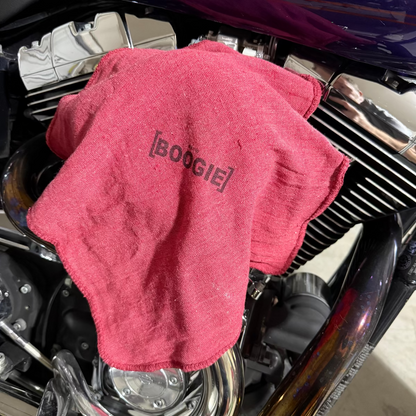 Boogie Co Red Shop Rags for Harley Garage Use Oil Check & Maintenance