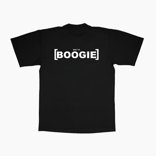 Built to Boogie Premium Tee Shirt in Black Back Side