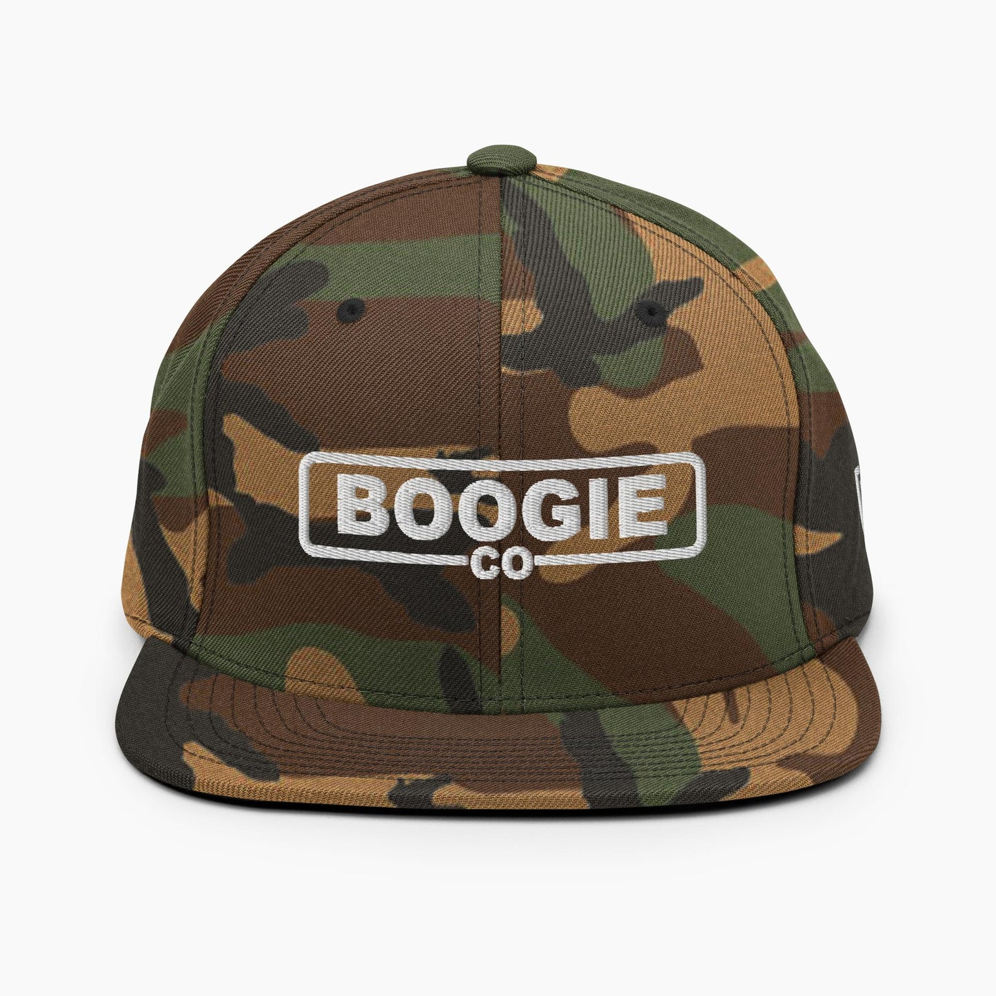 Boogie Co Logo Snapback Hat in Camo