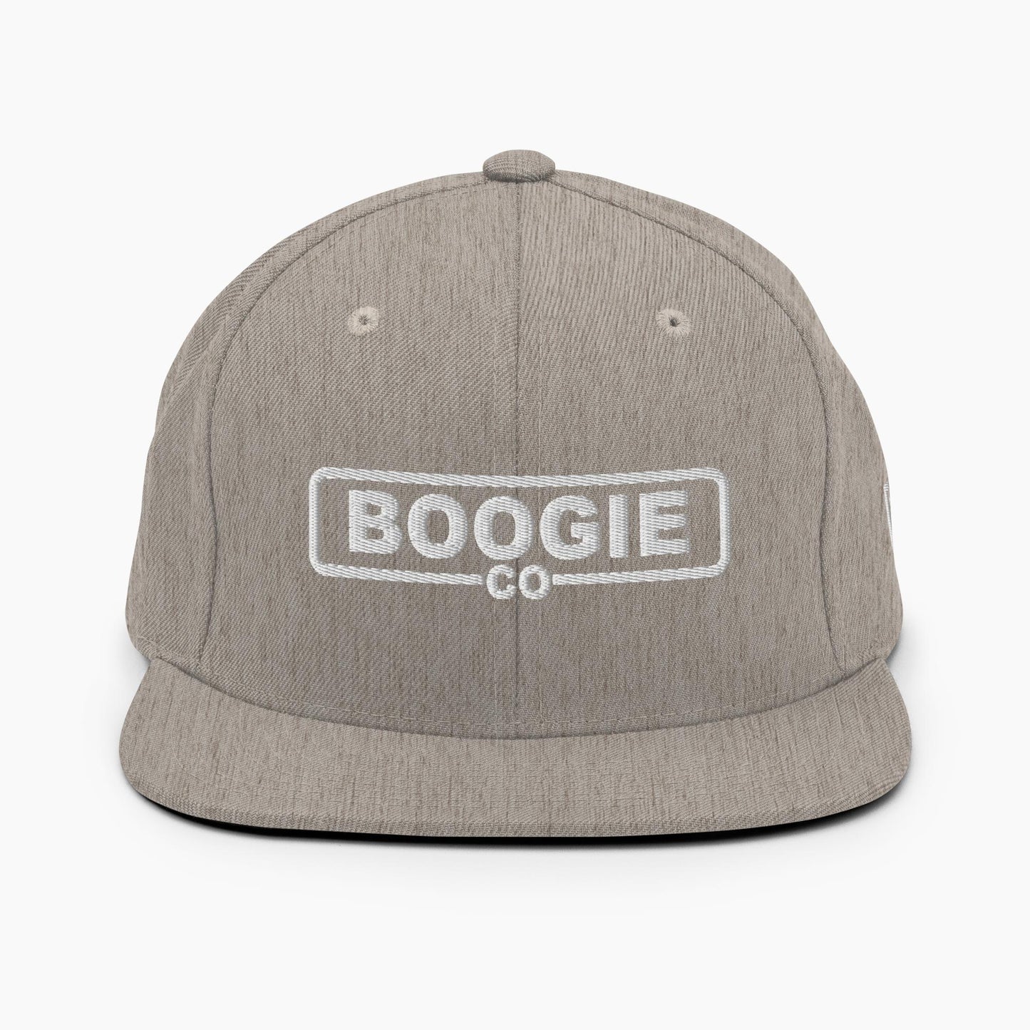 Boogie Co Logo Snapback Hat in Heather Grey