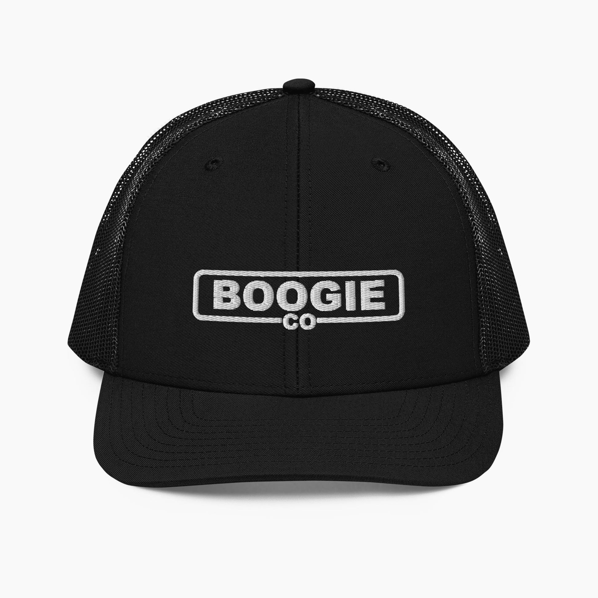 Boogie Co Logo Snapback Trucker Hat Richardson 112 in Black