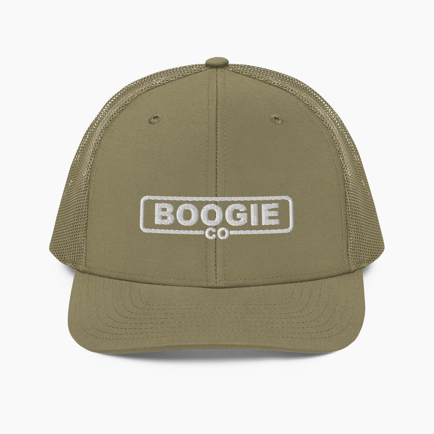 Boogie Co Logo Snapback Trucker Hat Richardson 112 in Loden Green